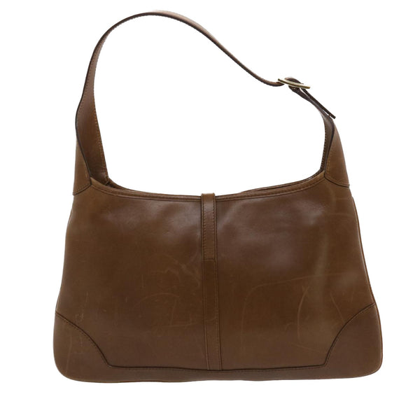 GUCCI Jackie Sherry Line Shoulder Bag Leather Brown Yellow 0014057 Auth am4796