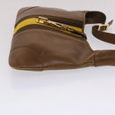 GUCCI Jackie Sherry Line Shoulder Bag Leather Brown Yellow 0014057 Auth am4796-4
