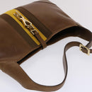 GUCCI Jackie Sherry Line Shoulder Bag Leather Brown Yellow 0014057 Auth am4796-6