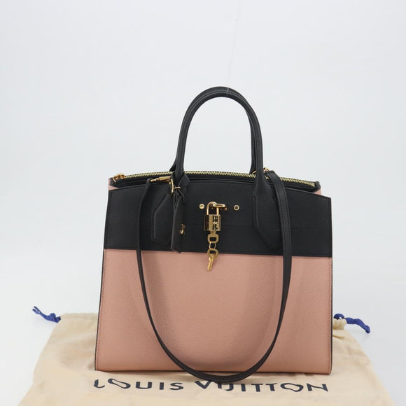 LOUIS VUITTON City Steamer MM Hand Bag Leather 2way Pink M53019 LV Auth am479b
