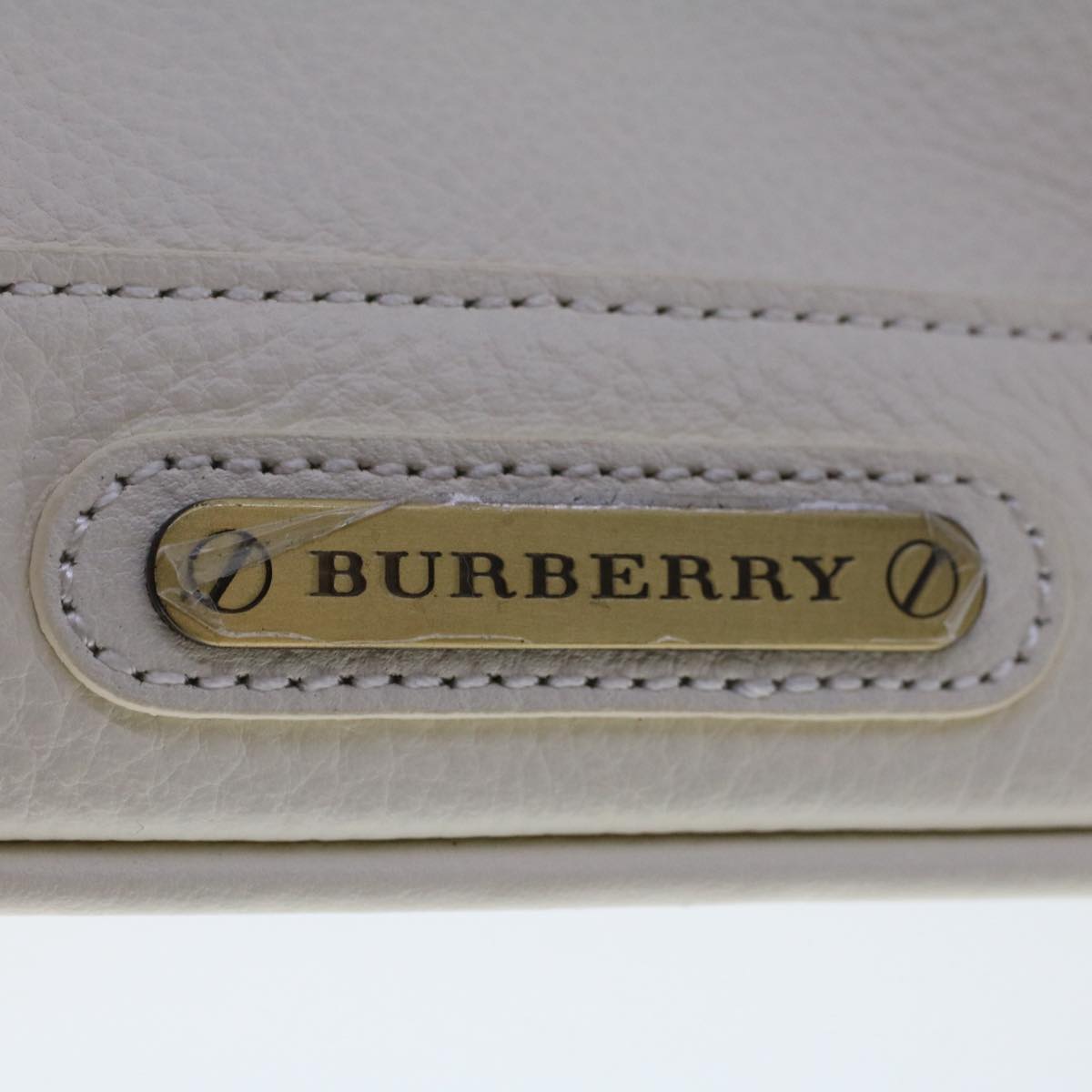 BURBERRY Shoulder Bag Leather White Auth am4832