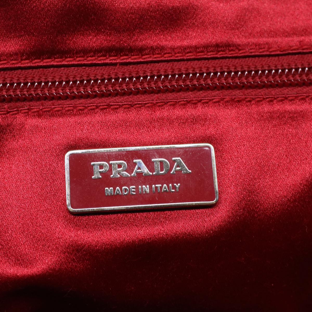 PRADA Hand Bag Canvas Leather Beige Pink Auth am4837