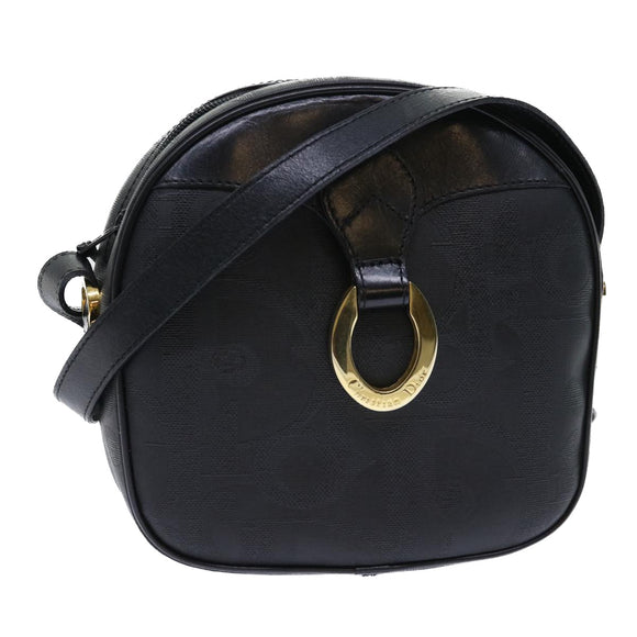 Christian Dior Trotter Canvas Shoulder Bag Black Auth am4872