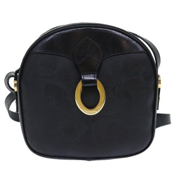 Christian Dior Trotter Canvas Shoulder Bag Black Auth am4872