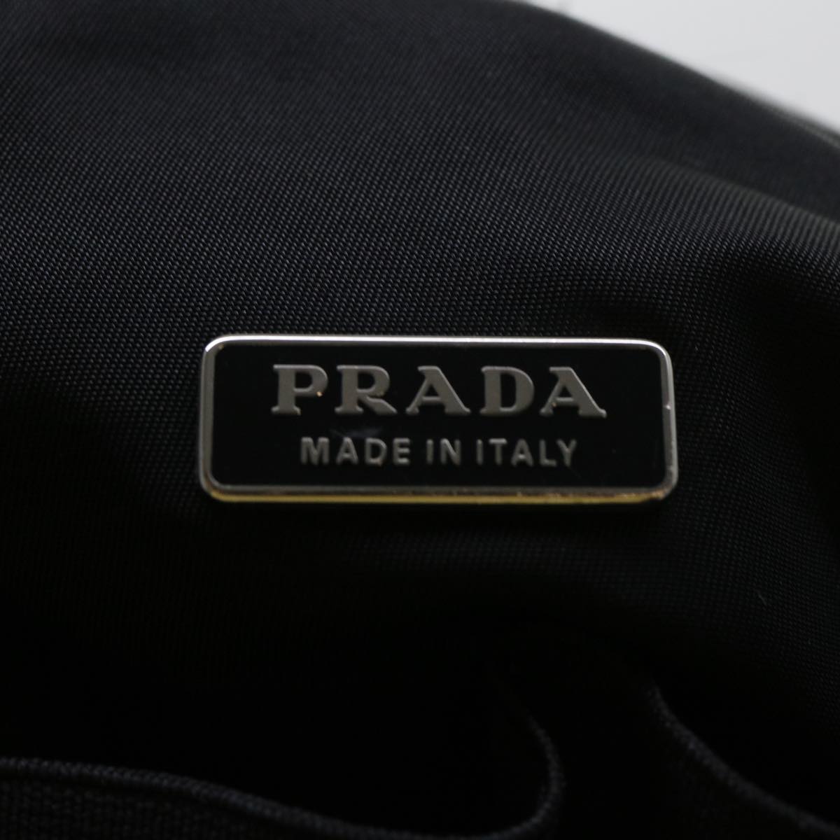 PRADA Cosmetic Pouch Nylon Black Auth am4877