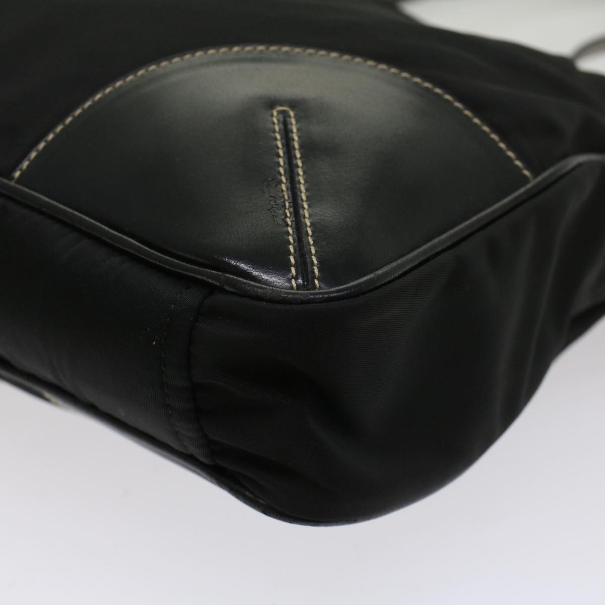 PRADA Tote Bag Nylon Black Auth am4935