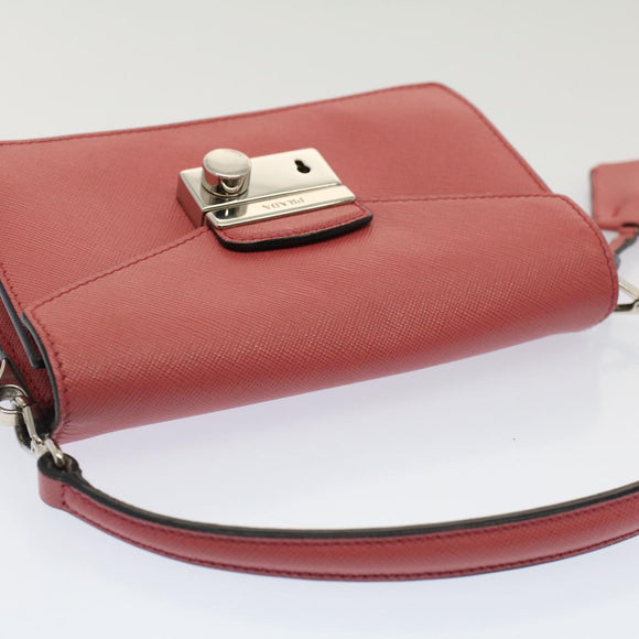 PRADA Mini Handtas Safiano leer 2-weg Roze Auth am4942V