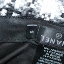 CHANEL COCO Mark Hat Wool S White Black CC Auth am4943-12