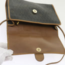 Christian Dior Honeycomb Canvas Shoulder Bag PVC Leather Black Auth am5058-16