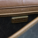 Christian Dior Honeycomb Canvas Shoulder Bag PVC Leather Black Auth am5058-17