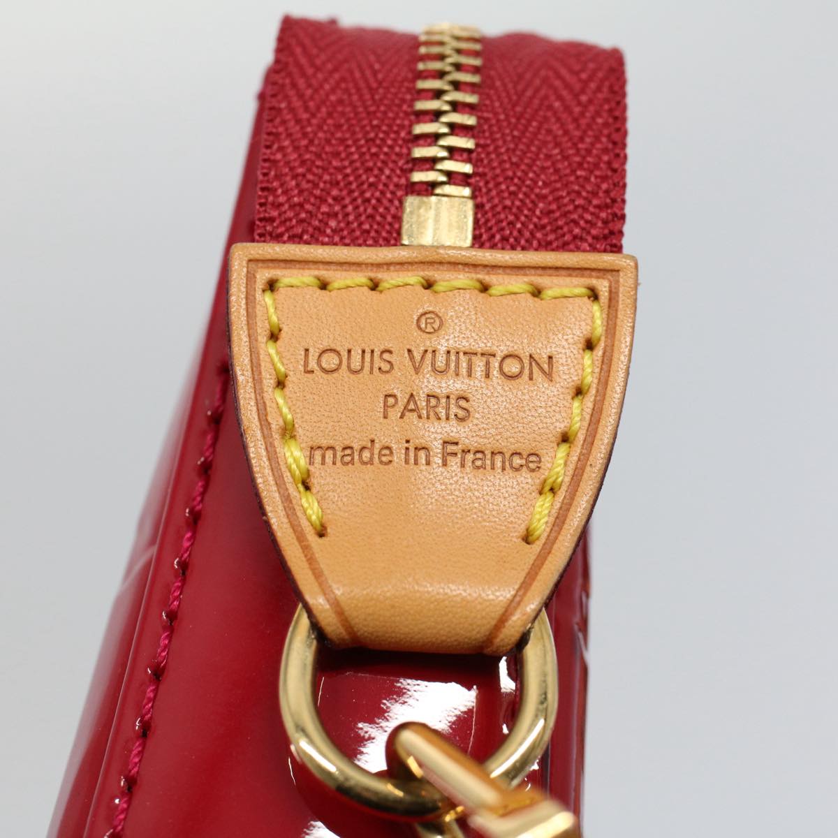 LOUIS VUITTON Monogram Vernis Pochette Accessoires Pouch Red M91577 Auth am5106