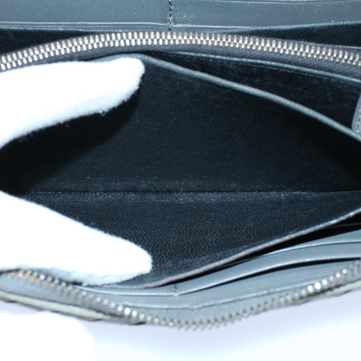 BOTTEGAVENETA INTRECCIATO Wallet Leather 4Set Light Blue Black Brown Auth am5122