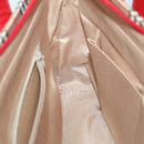BURBERRY Nova Check Hand Bag Nylon Canvas Beige Red Auth am5133-17