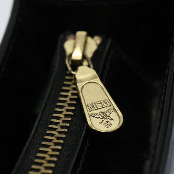 MCM Vicetos Logogram Shoulder Bag PVC Leather Black Auth am5162