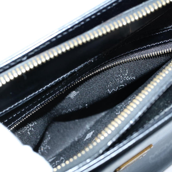 MCM Vicetos Logogram Shoulder Bag PVC Leather Black Auth am5162