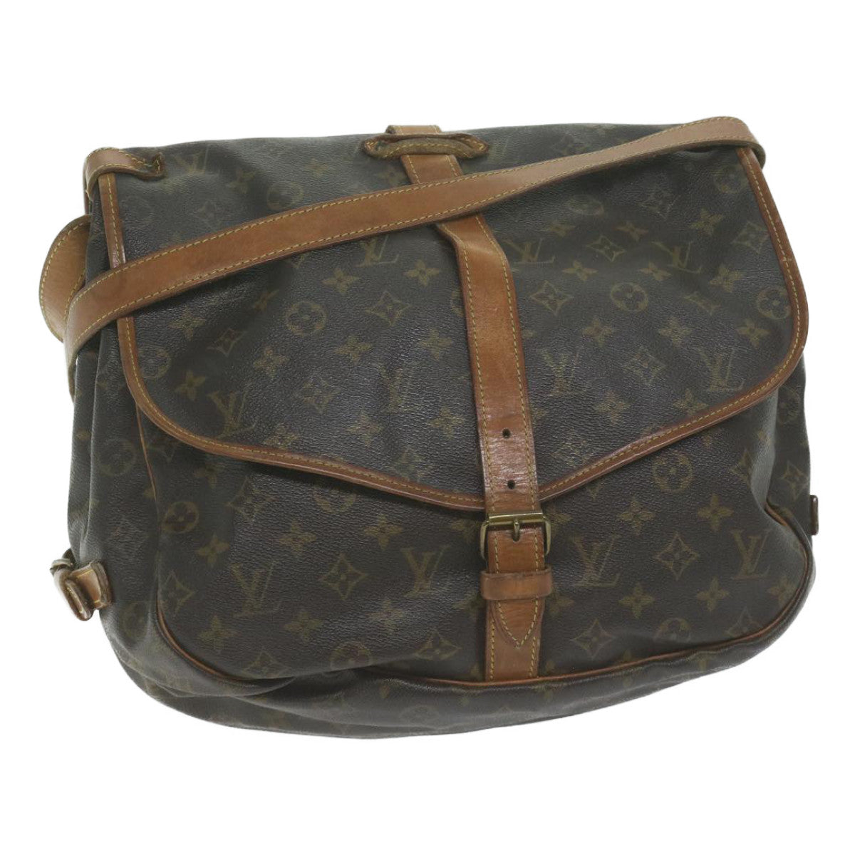 LOUIS VUITTON Monogram Saumur 35 Shoulder Bag M42254 LV Auth am5176