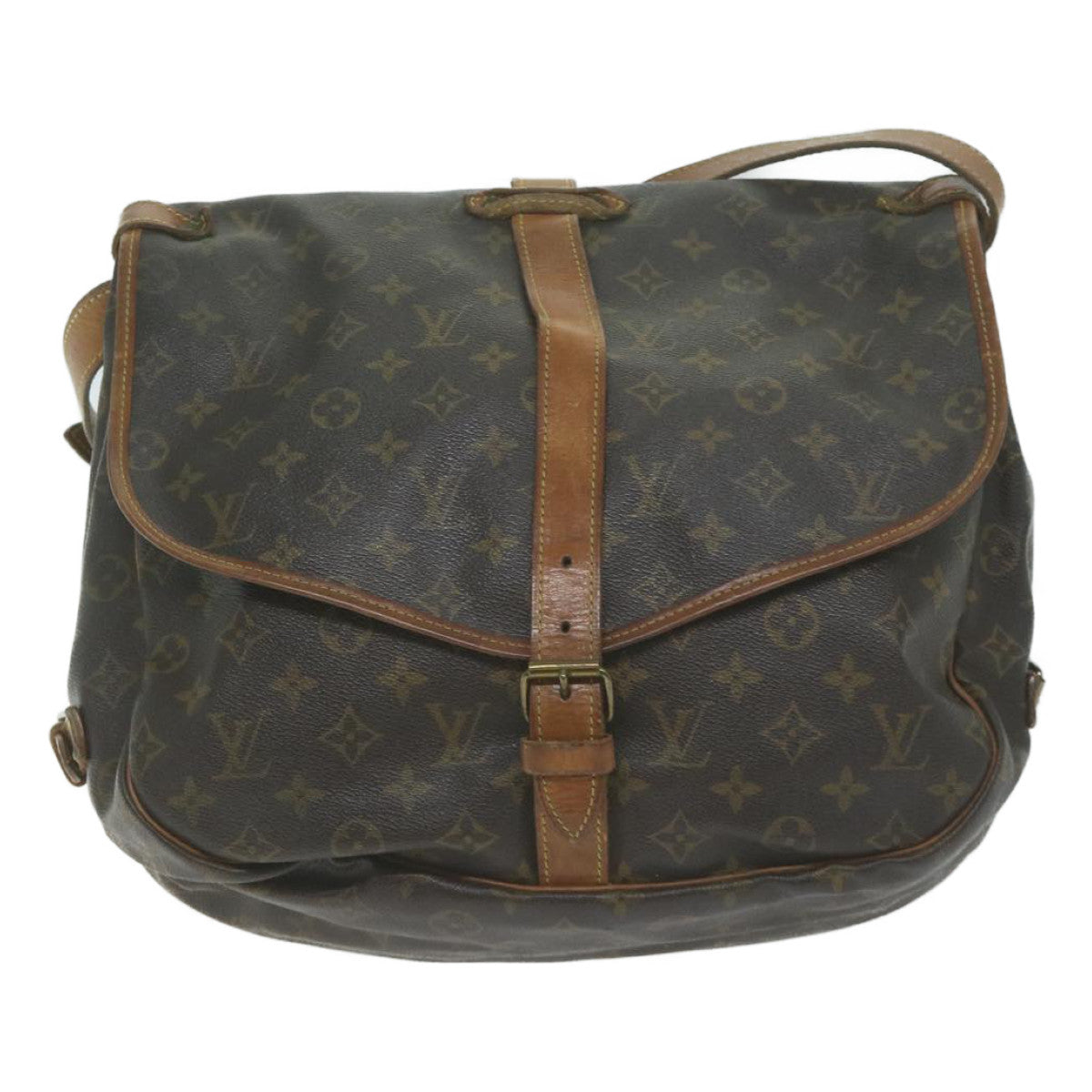 LOUIS VUITTON Monogram Saumur 35 Shoulder Bag M42254 LV Auth am5176