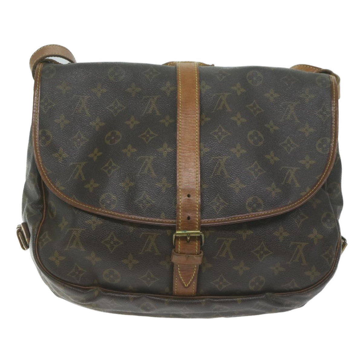 LOUIS VUITTON Monogram Saumur 35 Shoulder Bag M42254 LV Auth am5176