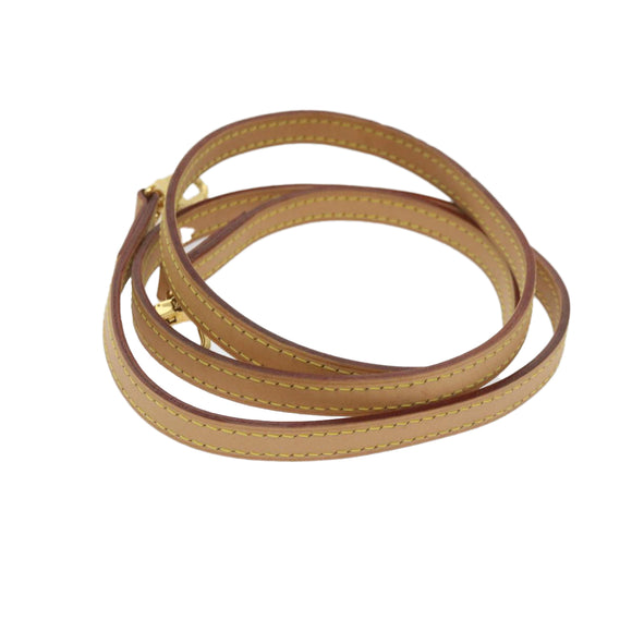 LOUIS VUITTON Shoulder Strap Leather 45.7"" Beige LV Auth am5217