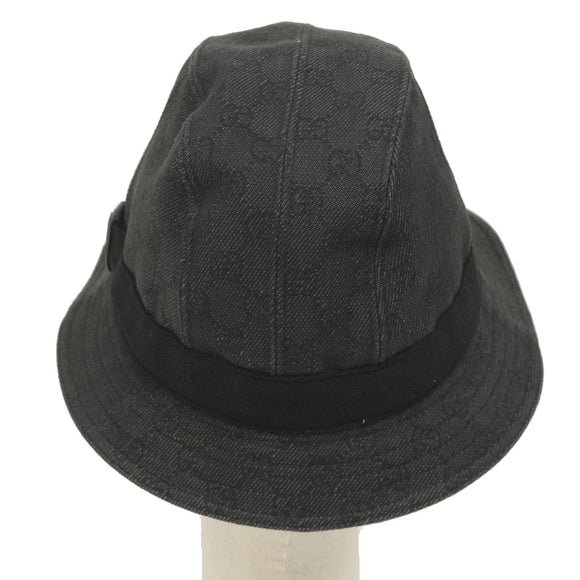 GUCCI GG Canvas Hat L Size Gray Auth am5225