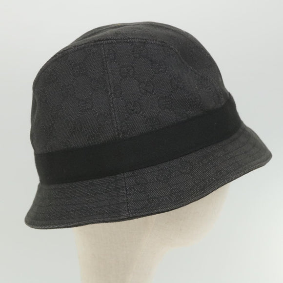 GUCCI GG Canvas Hat L Size Gray Auth am5225