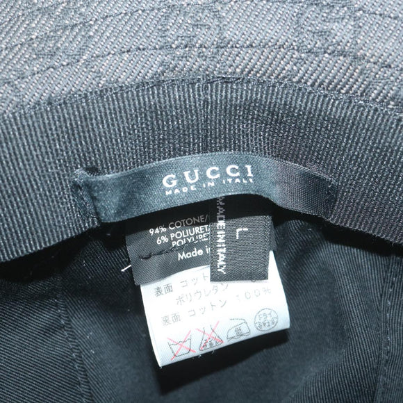 GUCCI GG Canvas Hat L Size Gray Auth am5225