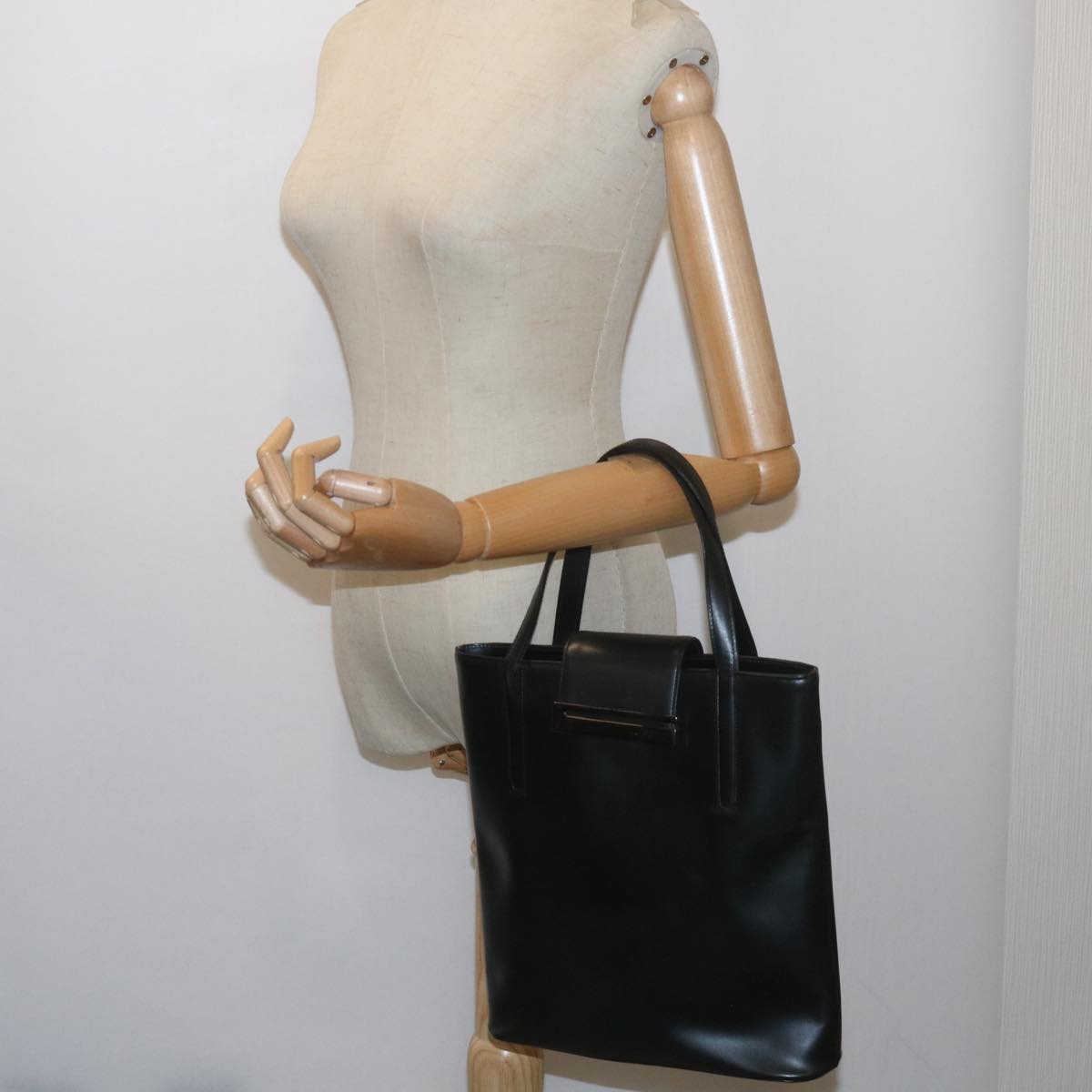 GIVENCHY Tote Bag Leather Black Auth am5241