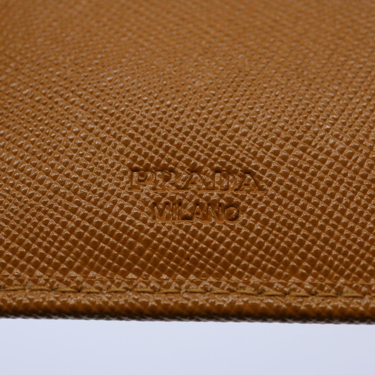 PRADA Wallet Safiano leather Yellow Auth am5275
