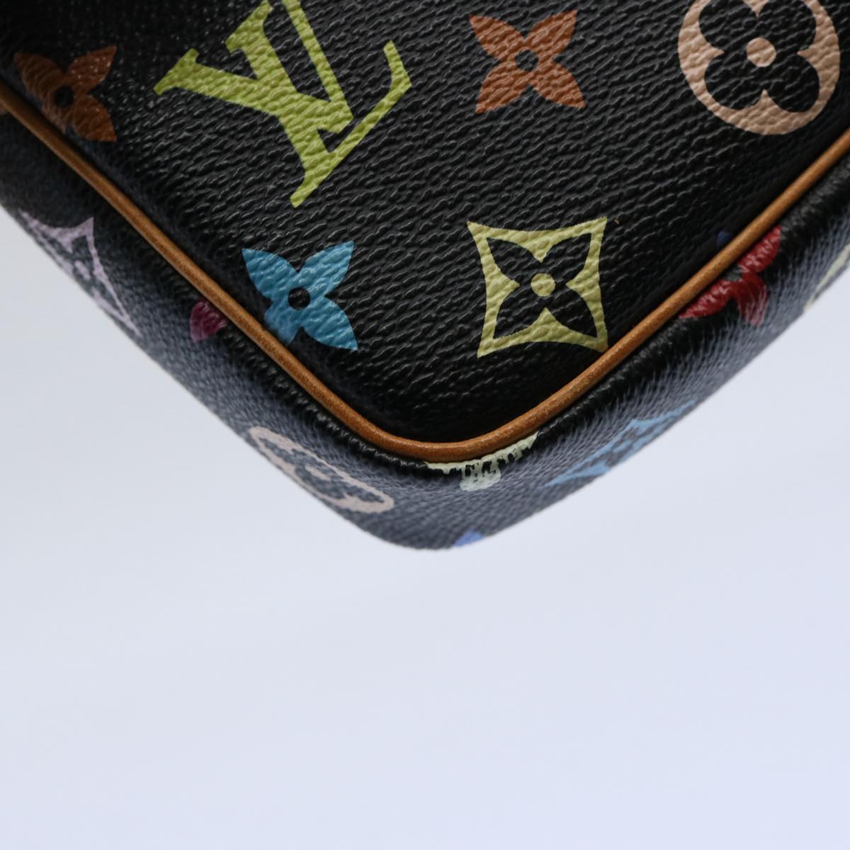 LOUIS VUITTON Multicolor Pochette Accessoires 2way Black M92648 LV Auth am5279