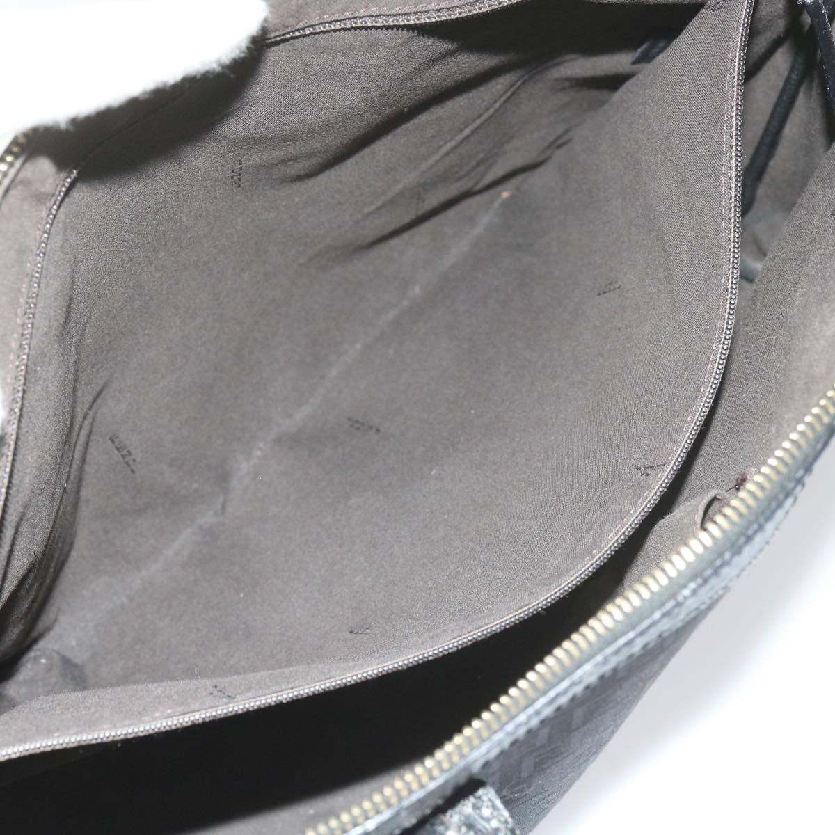 FENDI Zucchino Canvas Tote Bag Black Auth am5285