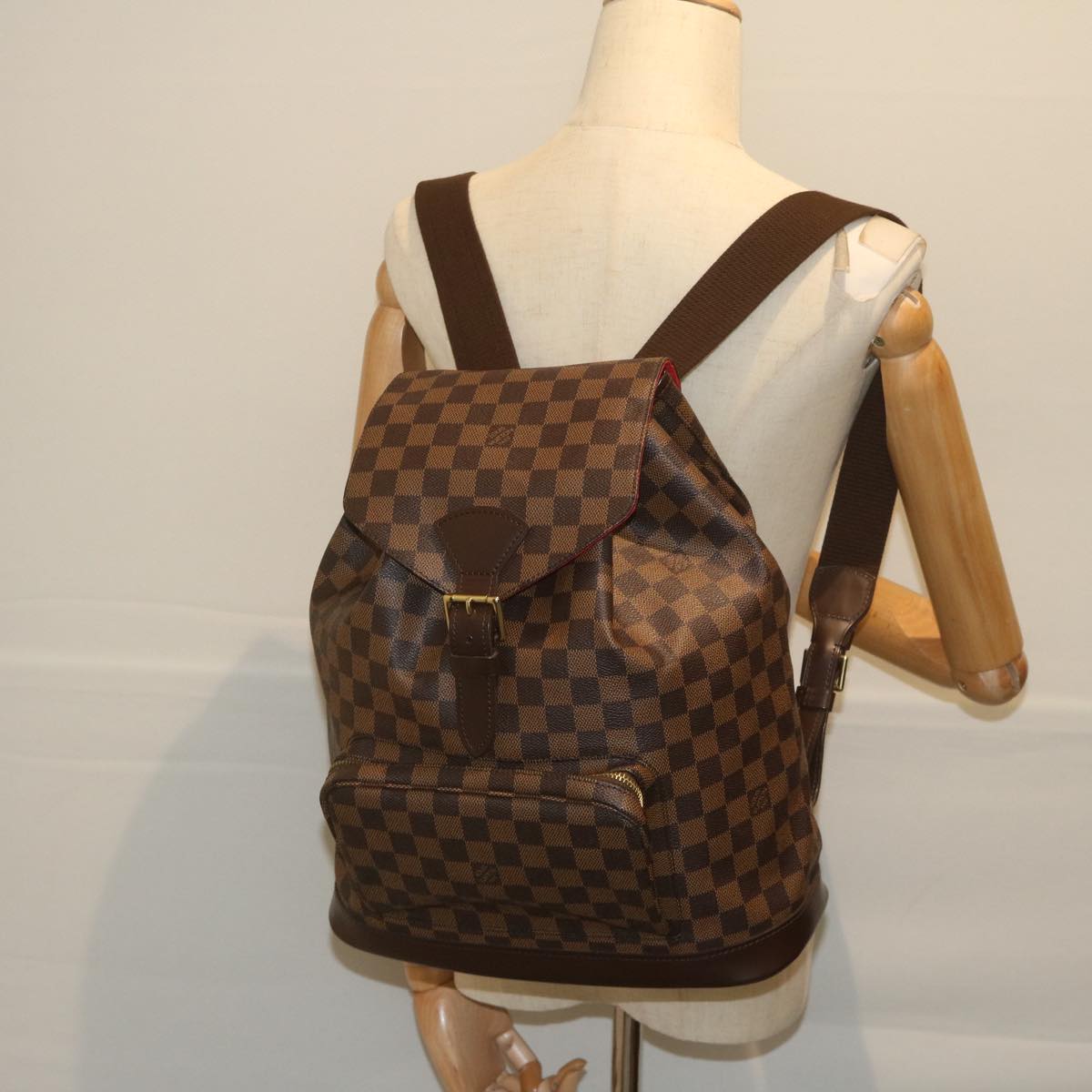 LOUIS VUITTON Damier Ebene Montsouris GM Backpack N51139 LV  display picture 3