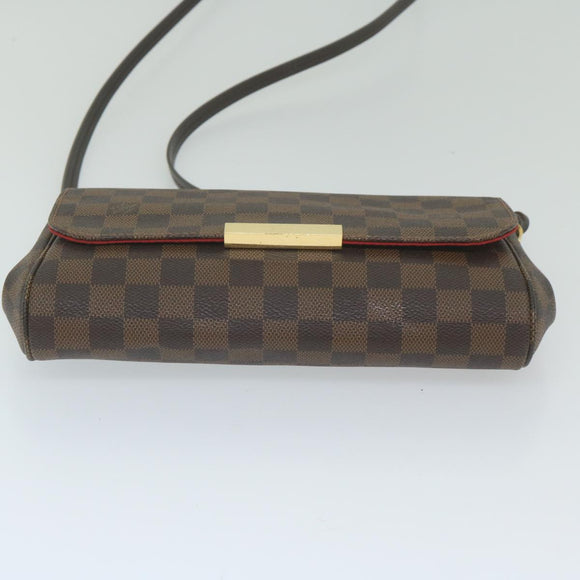 LOUIS VUITTON Damier Ebene Favorit MM Shoulder Bag 2way M41129 LV Auth am5292V