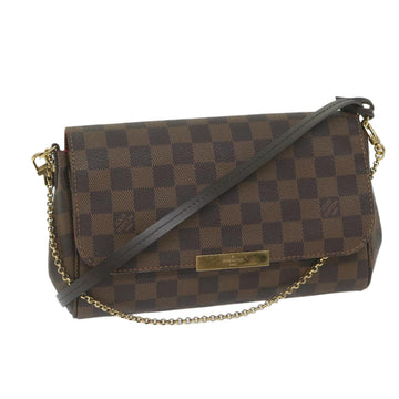 LOUIS VUITTON Damier Ebene Favorit MM Shoulder Bag 2way M41129 LV Auth am5292V