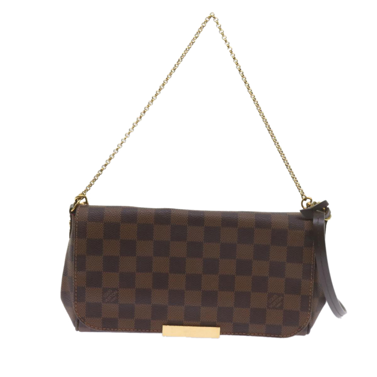 LOUIS VUITTON Damier Ebene Favorit MM Shoulder Bag 2way M41129 LV Auth am5292