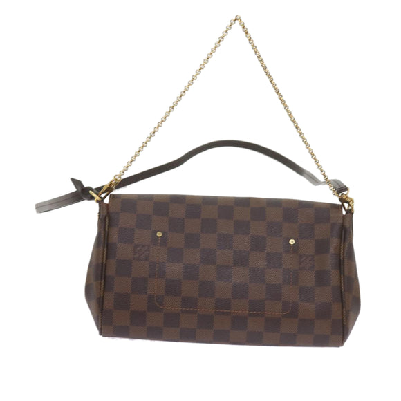 LOUIS VUITTON Damier Ebene Favorit MM Shoulder Bag 2way M41129 LV Auth am5292V