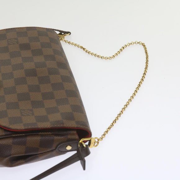 LOUIS VUITTON Damier Ebene Favorit MM Shoulder Bag 2way M41129 LV Auth am5292V