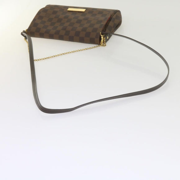 LOUIS VUITTON Damier Ebene Favorit MM Shoulder Bag 2way M41129 LV Auth am5292V