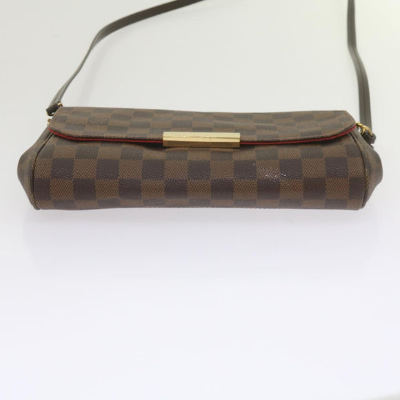 LOUIS VUITTON Damier Ebene Favorit MM Shoulder Bag 2way M41129 LV Auth am5292V