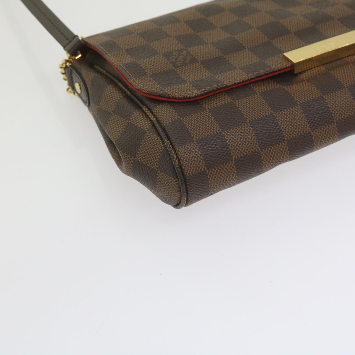 LOUIS VUITTON Damier Ebene Favorit MM Shoulder Bag 2way M41129 LV Auth am5292