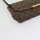 LOUIS VUITTON Damier Ebene Favorit MM Shoulder Bag 2way M41129 LV Auth am5292V-35