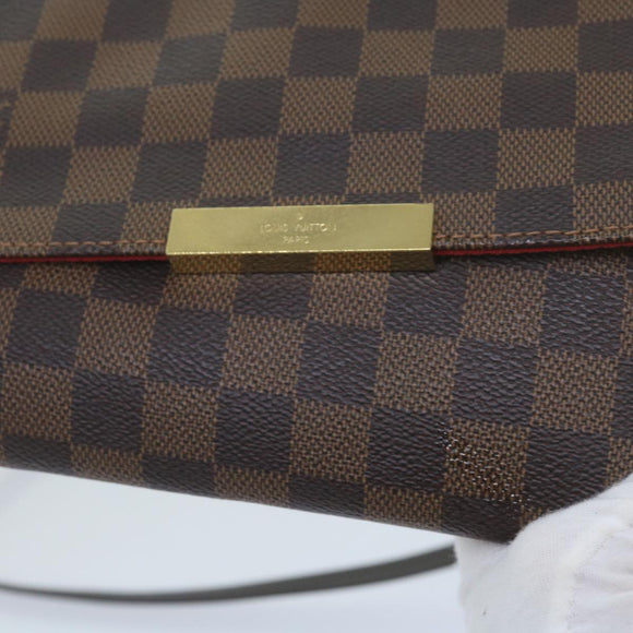 LOUIS VUITTON Damier Ebene Favorit MM Shoulder Bag 2way M41129 LV Auth am5292V