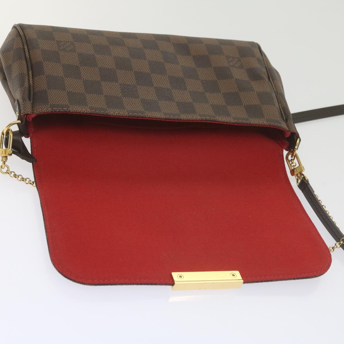 LOUIS VUITTON Damier Ebene Favorit MM Shoulder Bag 2way M41129 LV Auth am5292