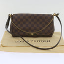 LOUIS VUITTON Damier Ebene Favorit MM Shoulder Bag 2way M41129 LV Auth am5292V-46