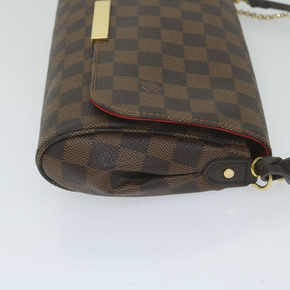 LOUIS VUITTON Damier Ebene Favorit MM Shoulder Bag 2way M41129 LV Auth am5292V