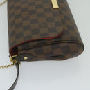 LOUIS VUITTON Damier Ebene Favorit MM Shoulder Bag 2way M41129 LV Auth am5292V-4