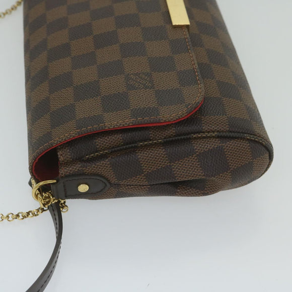LOUIS VUITTON Damier Ebene Favorit MM Shoulder Bag 2way M41129 LV Auth am5292V
