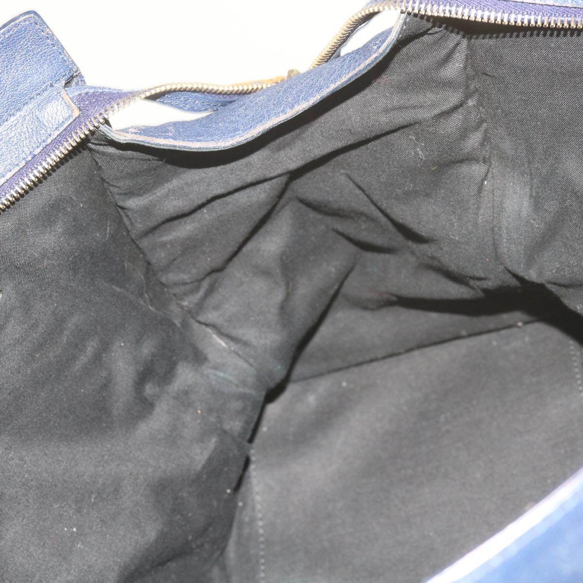 SAINT LAURENT Cavas Chyc Hand Bag Leather Navy 275091 Auth am5374