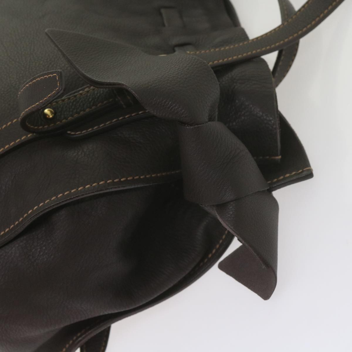 Miu Miu Shoulder Bag Leather Brown Auth am5377