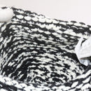 CHANEL COCO Mark Knitted Fabrics Hat Wool Black White CC Auth am5382-10