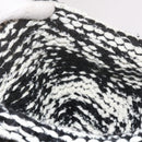 CHANEL COCO Mark Knitted Fabrics Hat Wool Black White CC Auth am5382-11